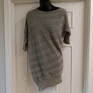 Sarah Pacini Sage Green Asymmetrical Knit Sweater